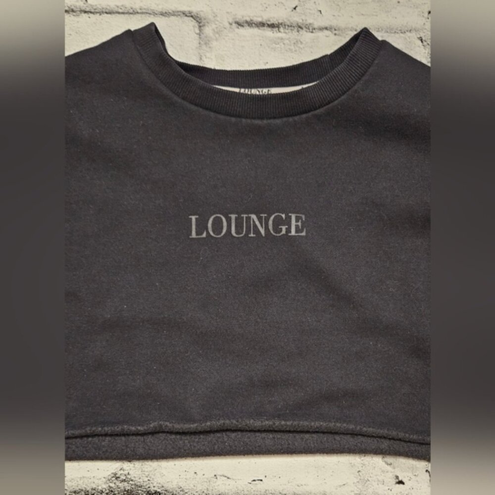 Lounge Apparel Black Cropped  Sweatshirt - Picture 8 of 12